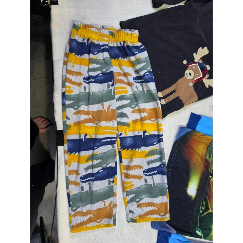 Star Wars Grogu & Carters Moose Alligator Fleece Pajama Set Bundle Boys 6 6/7